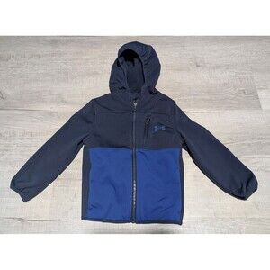 Under Armour Blue Hooded Fleece Lined Jacket Boys Size 5 Spring